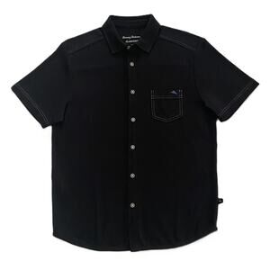 Tommy Bahama Shirt Men's Small Short Sleeve Supima Cotton Island Zone Black NEW
